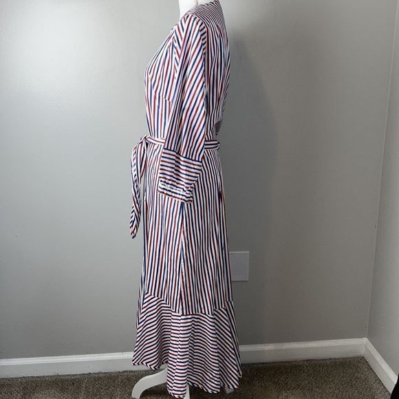 J.CREW Striped Americana Striped Tie Waist Poplin Shirt Dress, NWOT, Size 12 - Picture 6 of 10